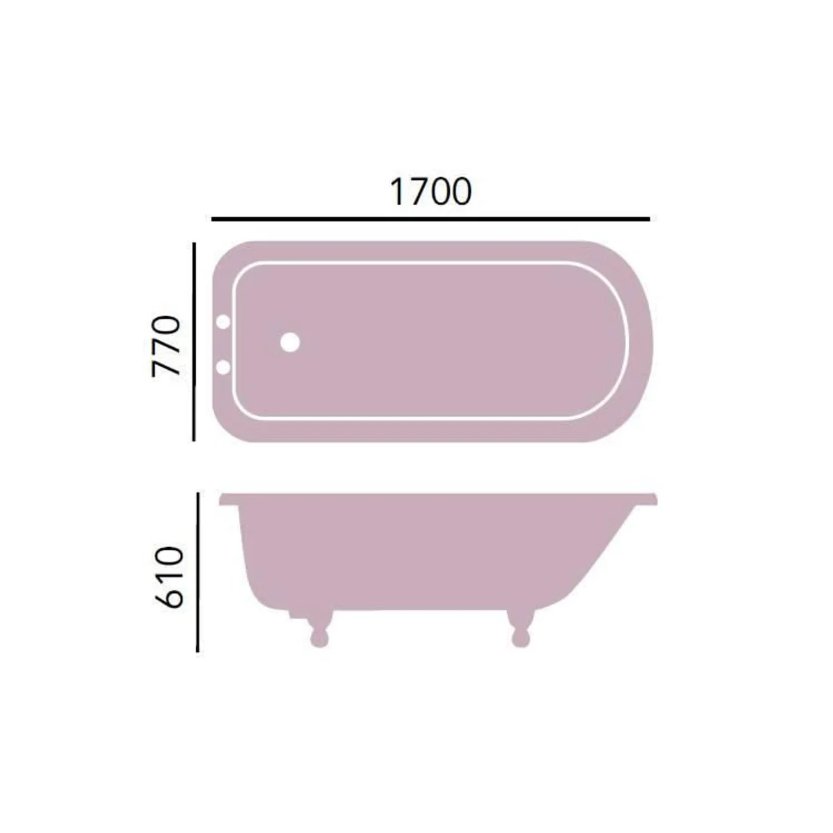 Casa Padrino bañera de lujo de hierro fundido azul claro / blanco 170 cm - bañera independiente - muebles de baño barrocos y art nouveau