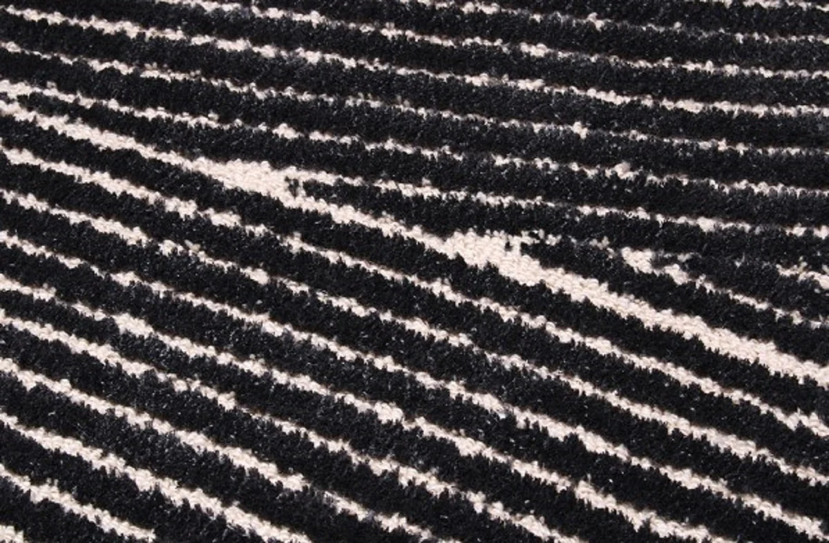 Casa Padrino alfombra de lujo gris / negro 160 x 230 cm - Alfombra rectangular para salón - Alfombra para dormitorio - Interior de lujo - Calidad de lujo