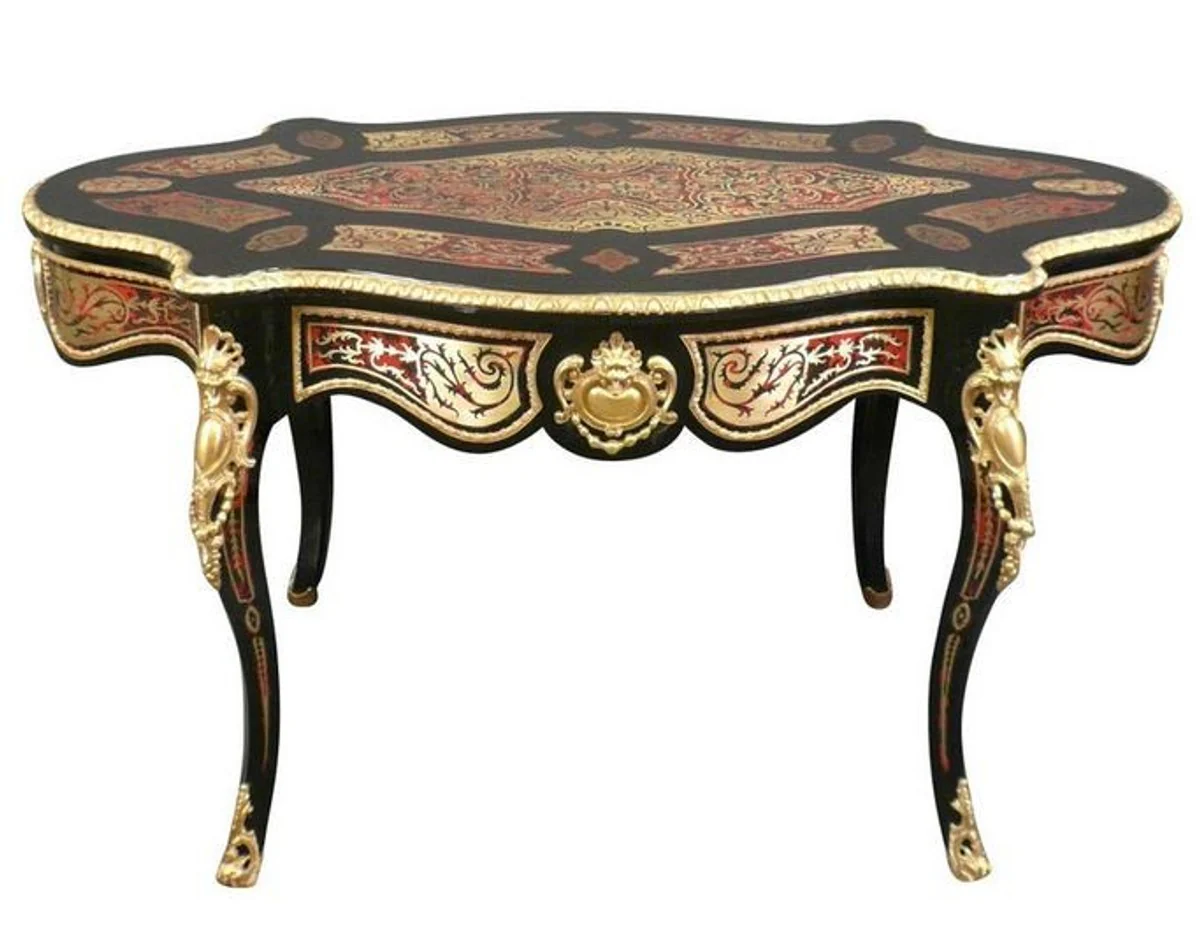 Casa Padrino Baroque Boulle Secretary Oval - Handmade from solid wood - Baroque desk office furniture