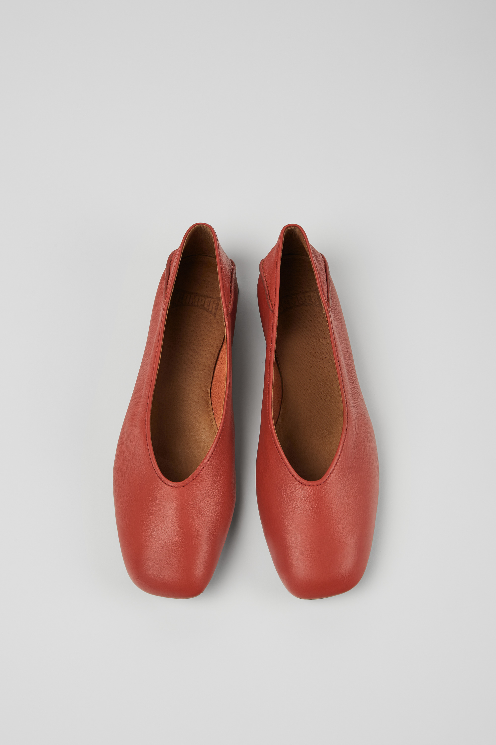 Casi Myra - Red leather ballerinas for women