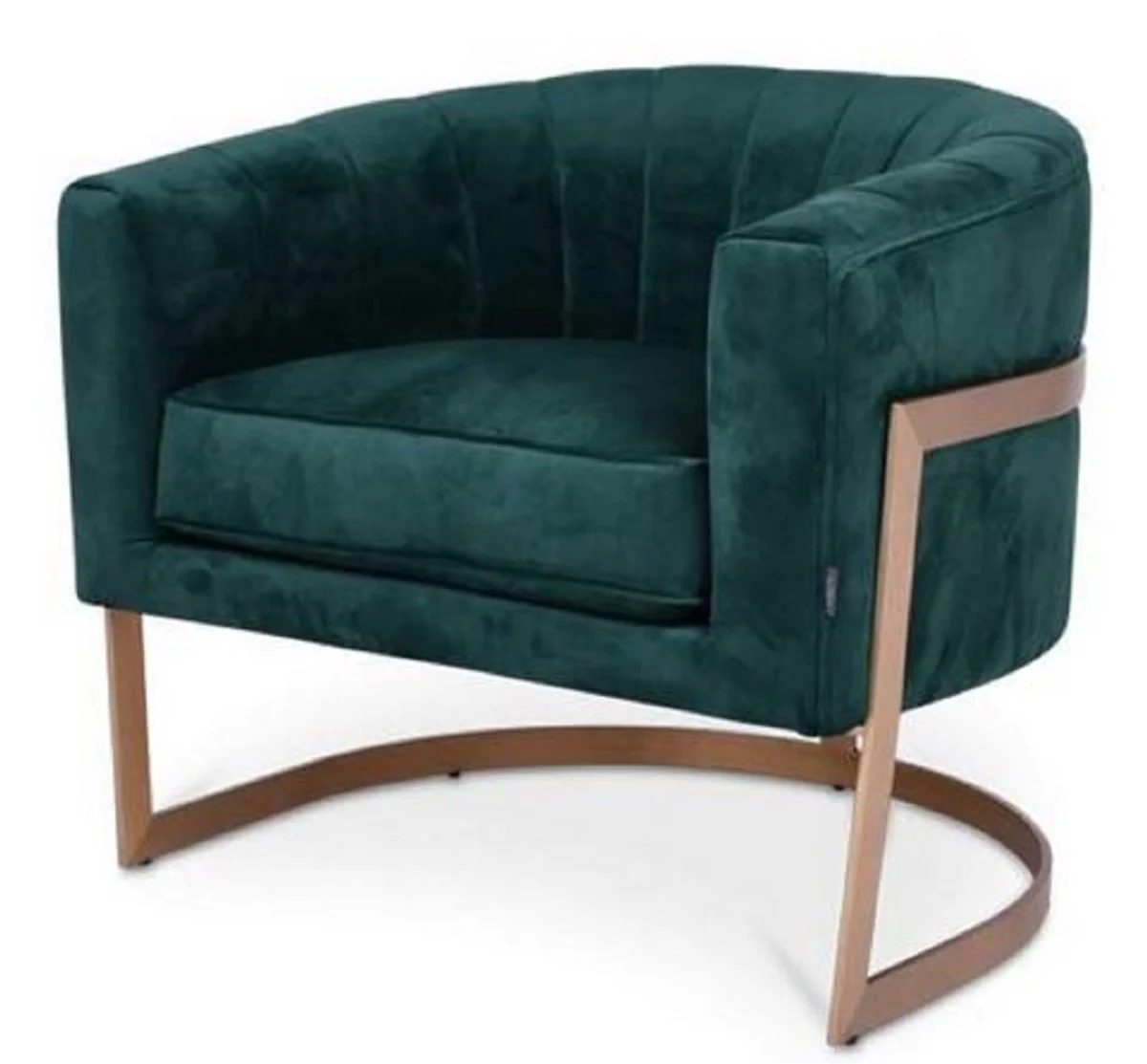 Casa Padrino sill¨®n de terciopelo de lujo verde oscuro / cobre 70 x 66 x H. 68 cm - Muebles de Sal¨®n de Dise?o