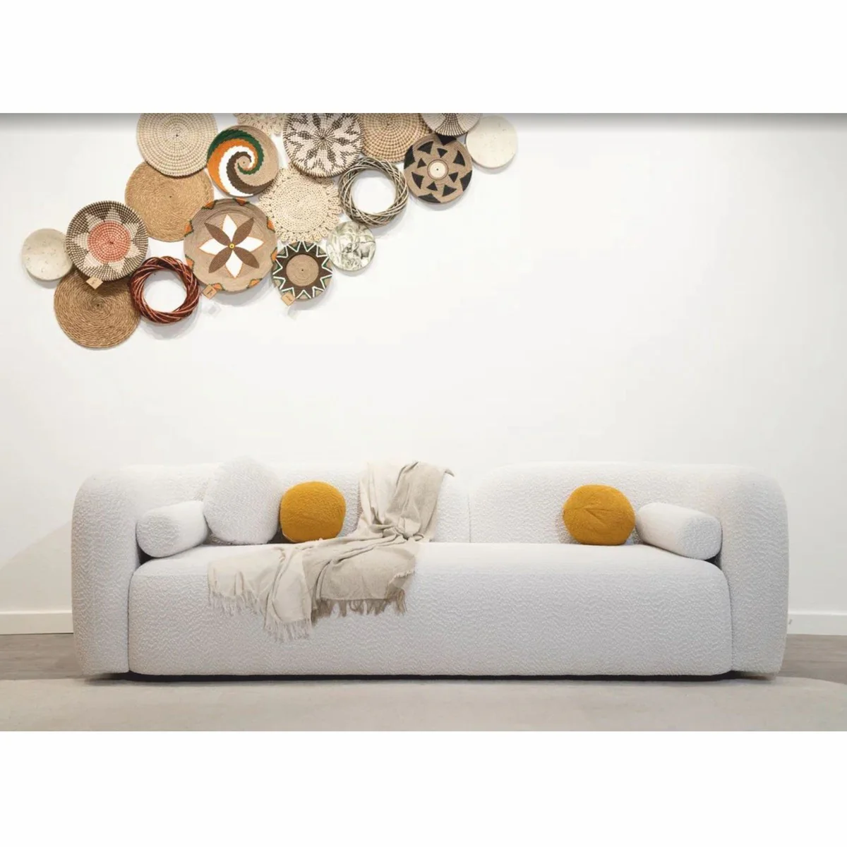 Casa Padrino sof¨¢ de hotel y sal¨®n de lujo blanco 240 cm - Muebles de lujo