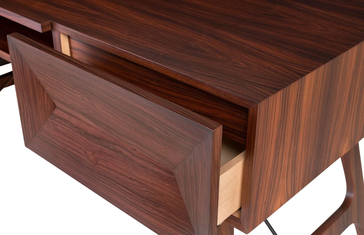 Casa Padrino Escritorio de Palisandro de Lujo con 2 Cajones Marr¨®n 150 x 70 x H. 76 cm - Muebles de Oficina de Lujo