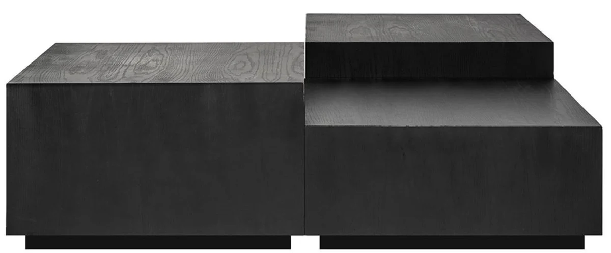 Casa Padrino conjunto de mesa de centro de lujo de 4 antracita / negro 130 x 130 x A. 40 cm - Mesa de sal¨®n cuadrada de madera maciza - Muebles de sal¨®n - Muebles de lujo - Interiores de lujo