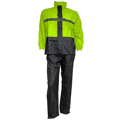 IMPERMEABLE OUTLET MOTO 2PC NEW NEGRO / FLUOR