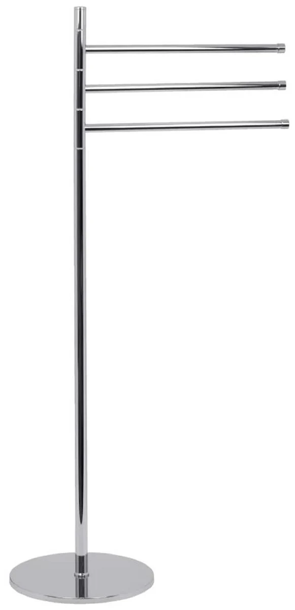 Casa Padrino Toallero de Baño de Lujo Plata Ø 24 x 33,5 x A. 94 cm - Toallero de Latón Independiente - Mueble de Baño - Mueble de Hotel - Calidad de Lujo - Hecho en Italia