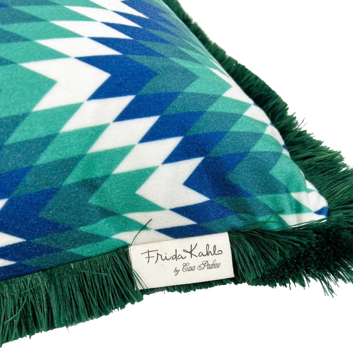 Frida Kahlo de Casa Padrino cojín decorativo de lujo con pedrería verde / colorido