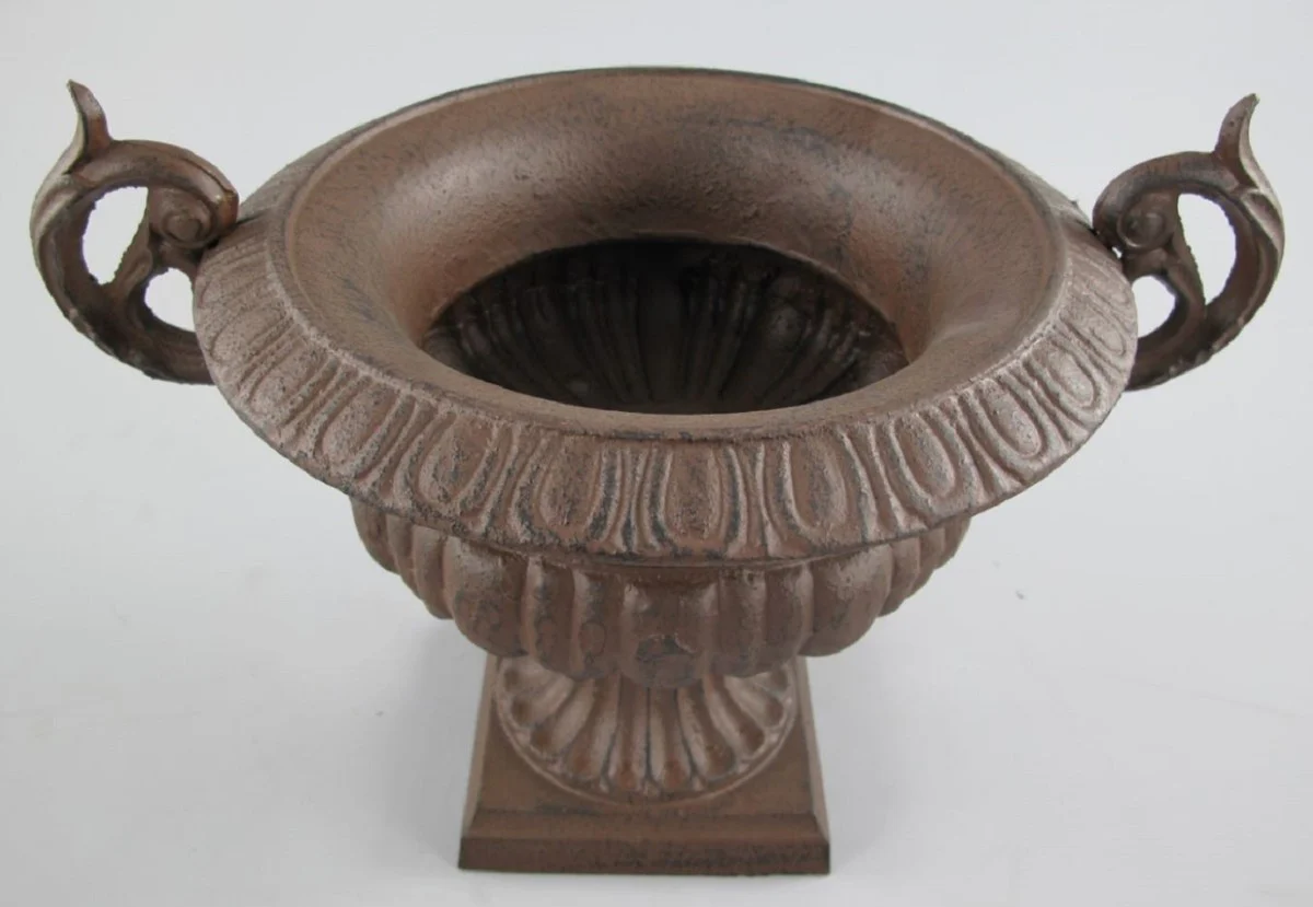 Casa Padrino maceta decorativo de jard¨ªn barroco ¨®xido 37 x 26 x A. 27 cm - Magn¨ªfico macetero de estilo barroco - Decoraci¨®n barroco de jard¨ªn - Decoraci¨®n barroco de terraza - Accesorios barroco