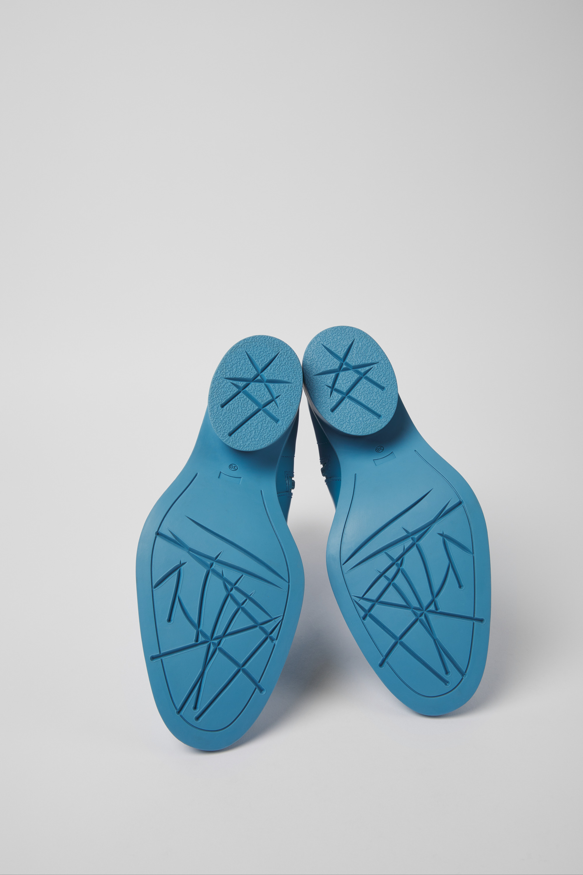 Bonnie - Blue leather boots for women