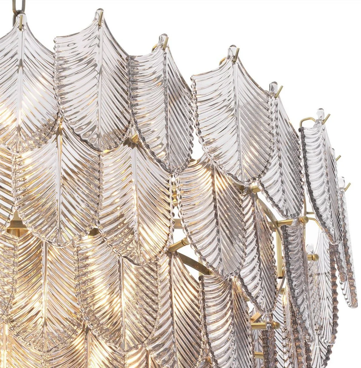 Casa Padrino lámpara de araña de lujo latón / gris Ø 82 x A. 69 cm - Lámpara de araña de hotel y restaurante noble - Calidad de Lujo