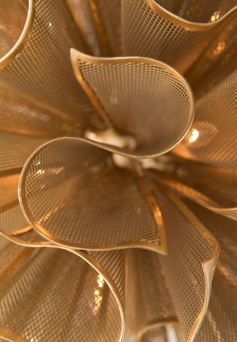 Casa Padrino lámpara de pared LED de diseño oro 30,5 x 20,3 x A. 45,7 cm - Elegante aplique de pared de salón - Colección de Lujo