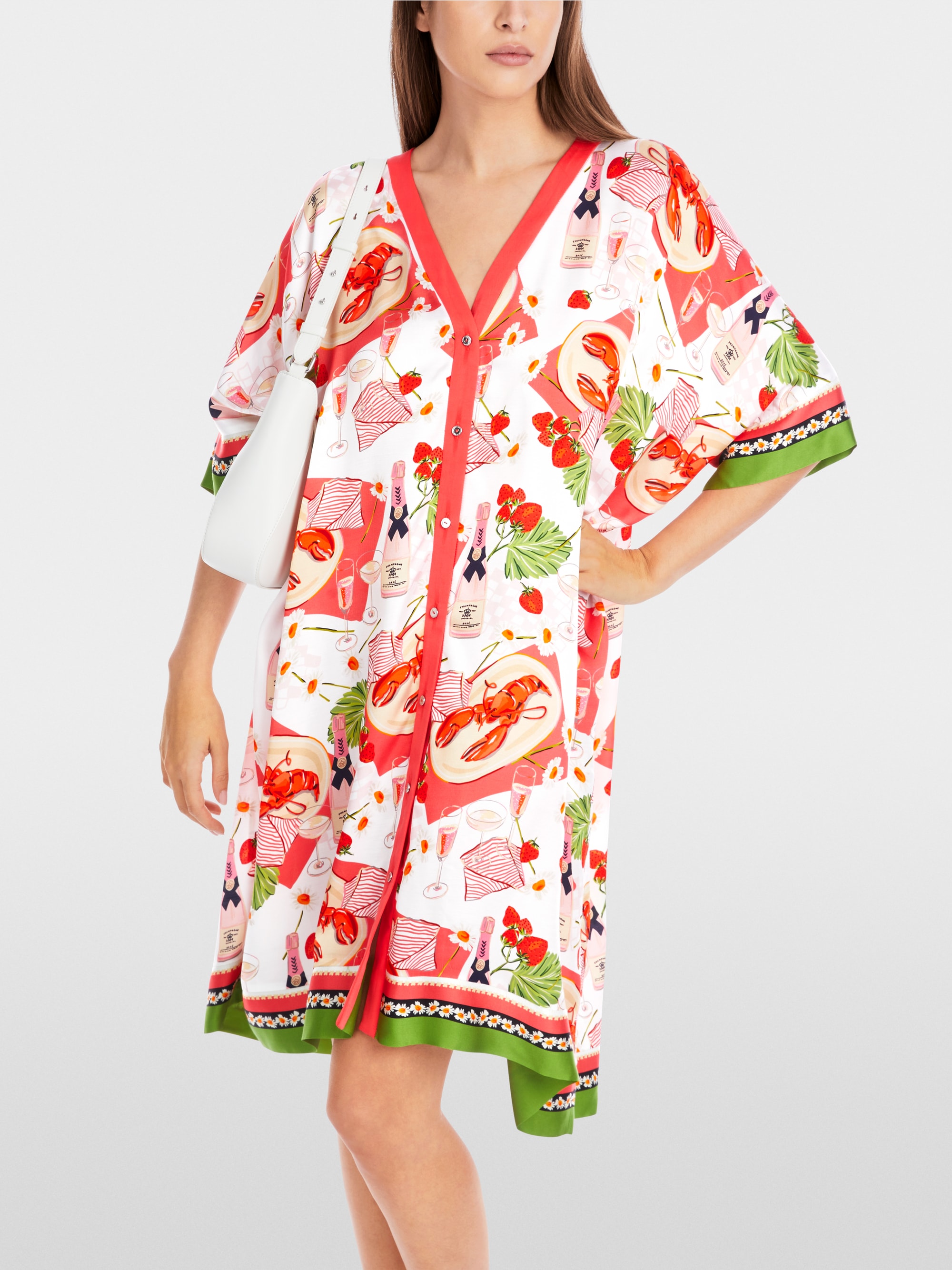 Marc-Cain Short caftan style viscose dress