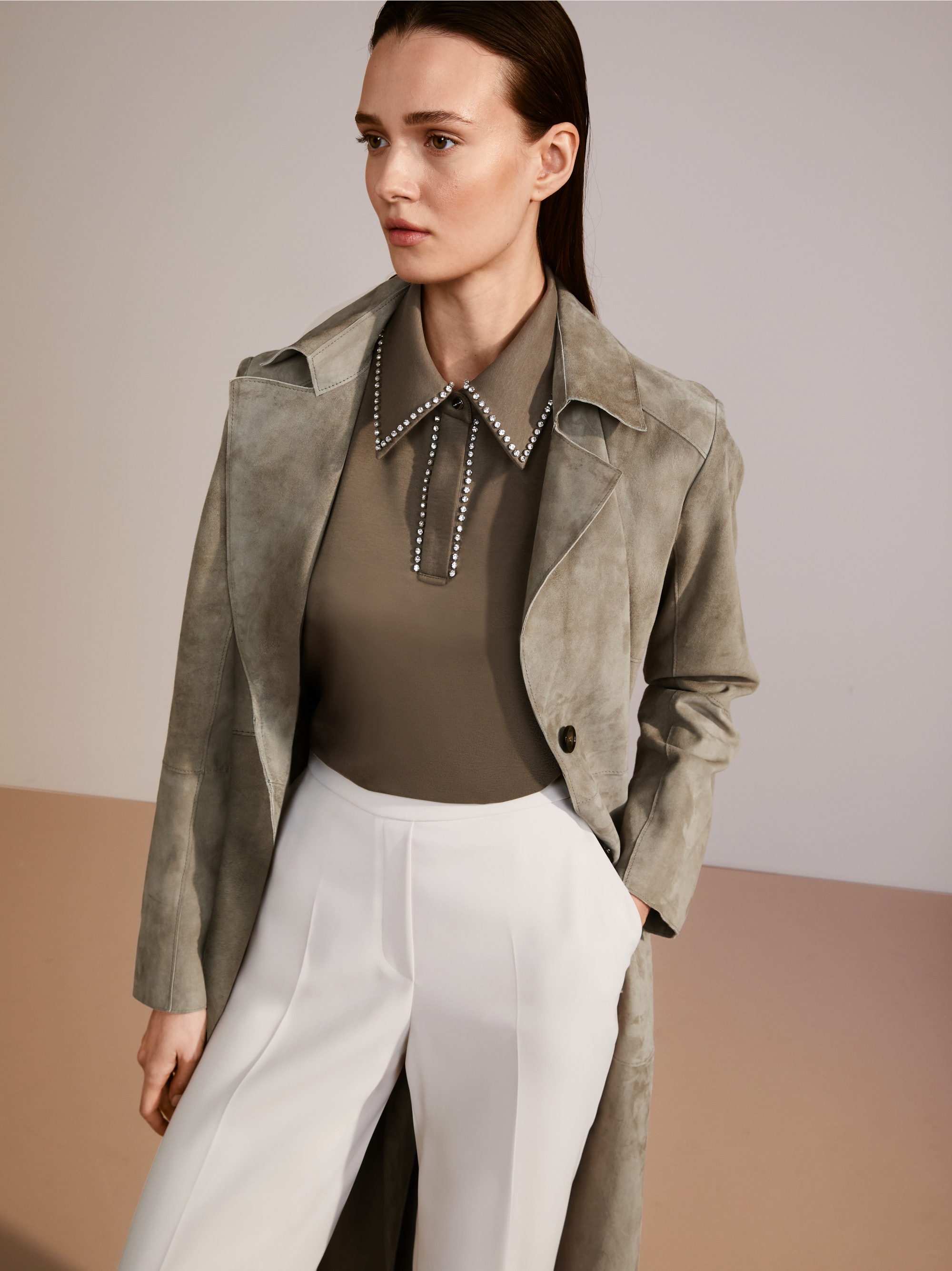 Marc-Cain Polo shirt with rhinestone embellishment