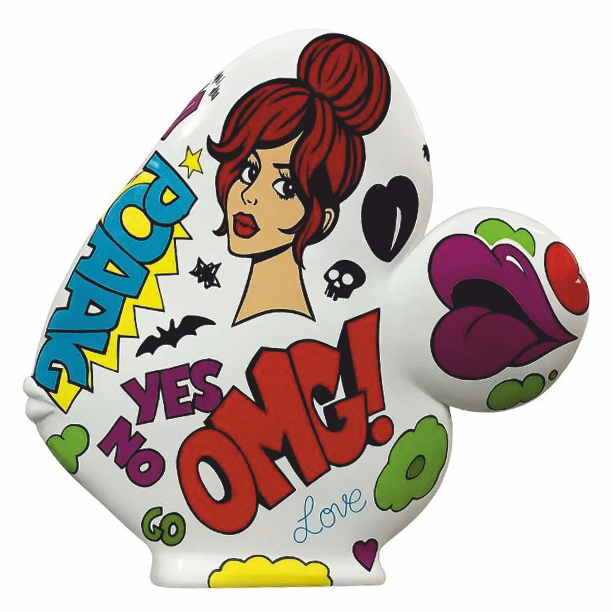 Casa Padrino escultura decorativa XXL pez blanco / colorido 126 x A. 108 cm - Figura decorativa