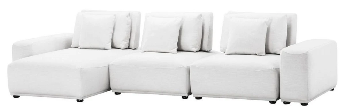 Casa Padrino paisaje residencial de lujo blanco / negro 340 x 159 x H. 83 cm - Sof¨¢ de Sala con 6 Cojines - Calidad de Lujo