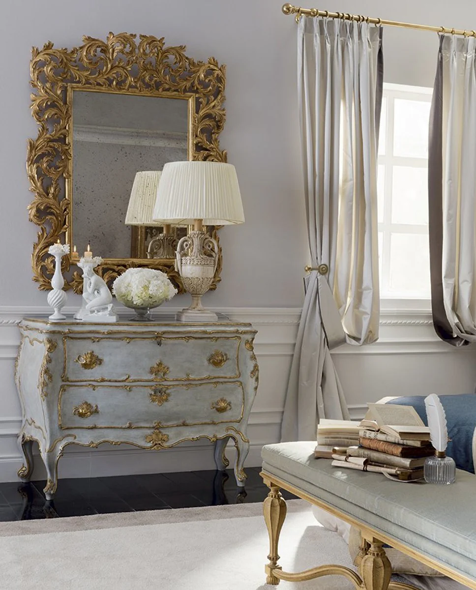 Casa Padrino espejo barroco de lujo oro antiguo con cristal de espejo antiguo - Magn¨ªfico espejo de pared de estilo barroco italiano - Muebles barrocos hechos a mano - Hecho en Italia