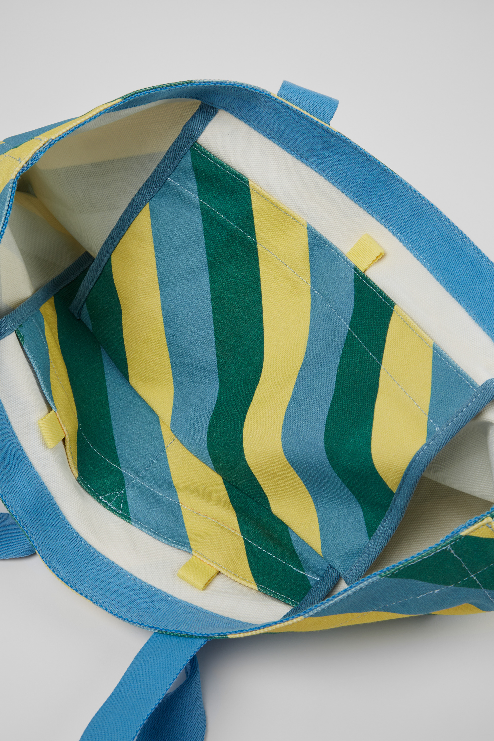 Ado - Yellow, blue, and green recycled cotton tote bag