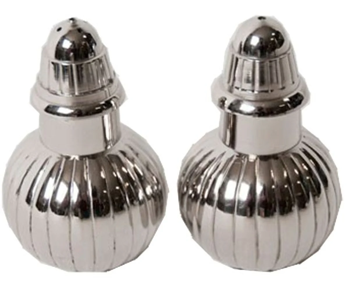 Casa Padrino Art Nouveau Baroque Salt and Pepper Set Brass nickel plated Paris - antique style