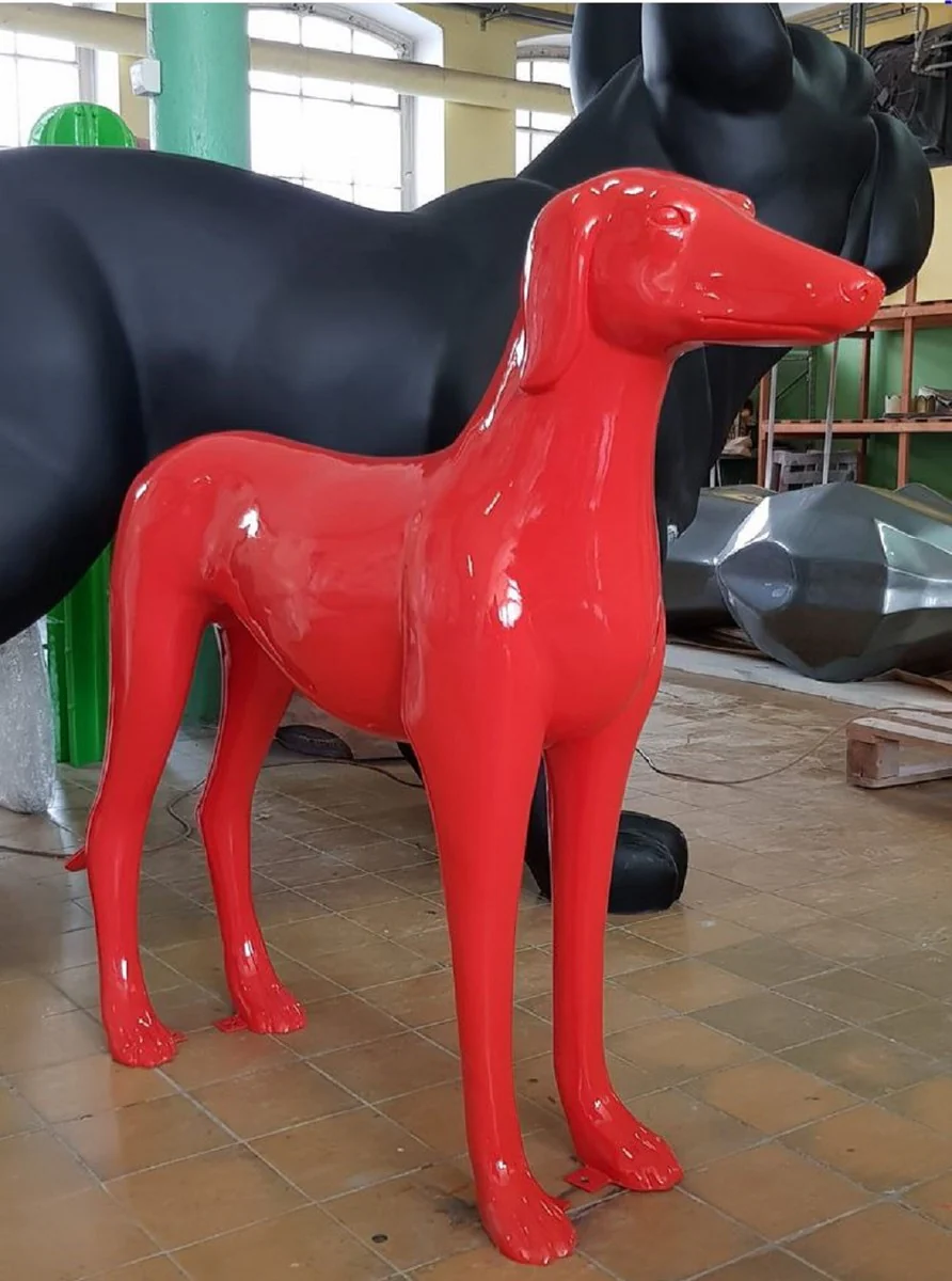 Casa Padrino escultura decorativa XXL galgo rojo 110 cm - Decoraci¨®n de sal¨®n y jard¨ªn