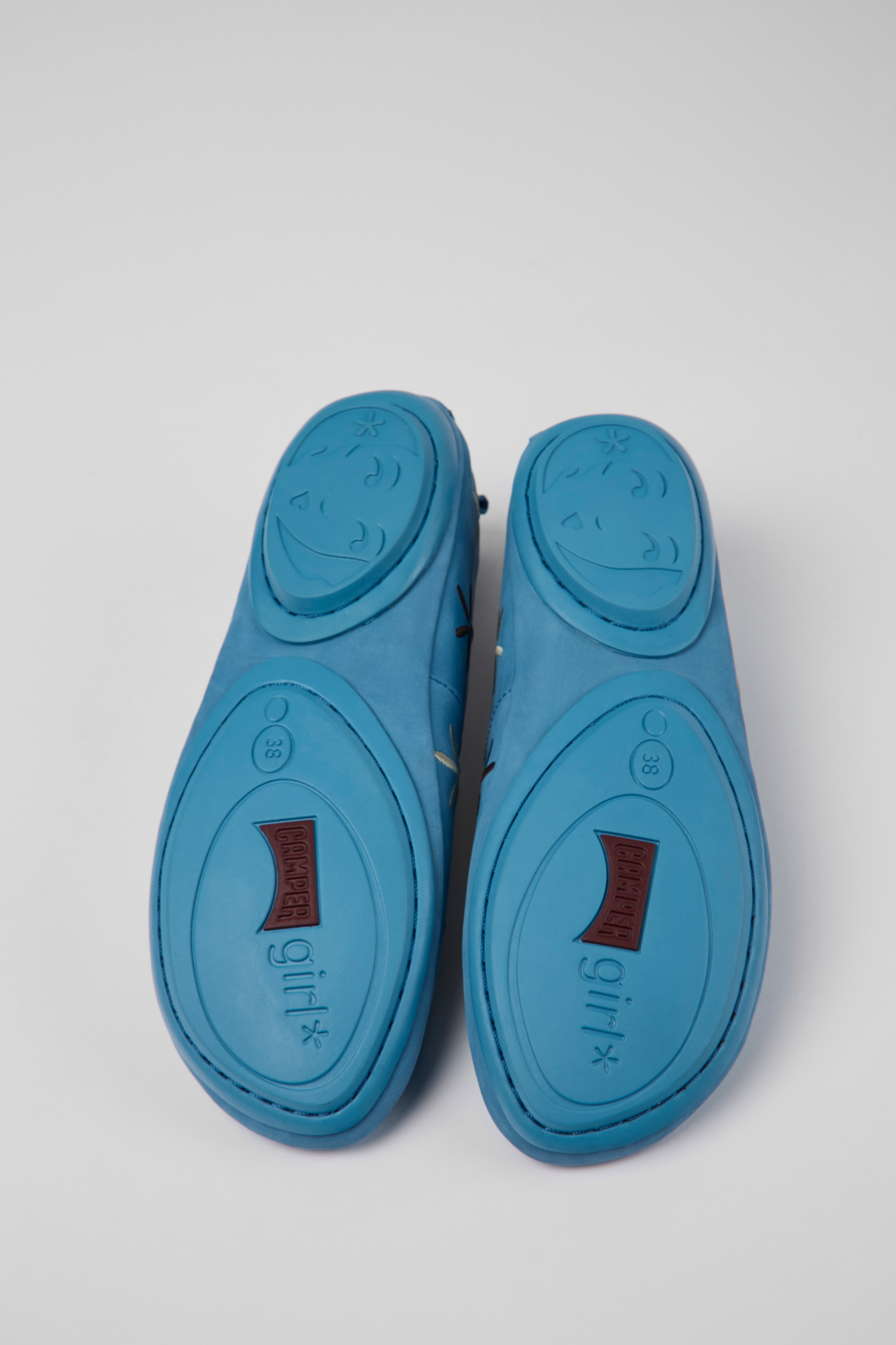 Twins - Blue nubuck ballerinas for women