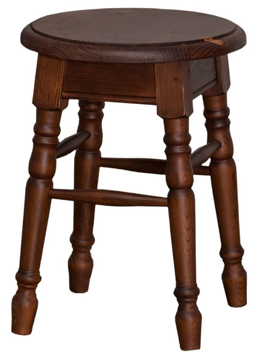 Casa Padrino taburete de estilo campestre marr¨®n 35 x 35 x H. 45 cm - Taburete de Madera Maciza en Estilo Campestre