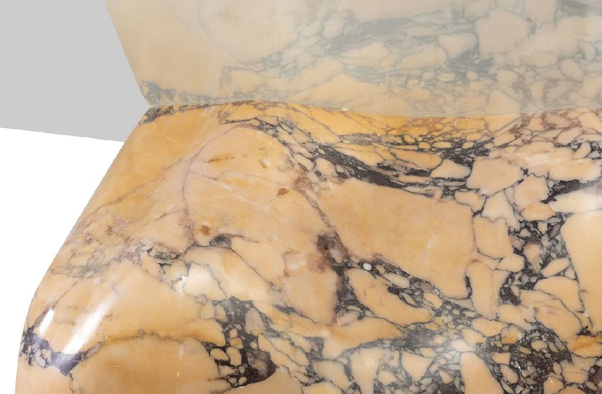 Casa Padrino Mesa de Centro de M¨¢rmol de Lujo con Tapa de Vidrio Beige-P¨²rpura 106,5 cm