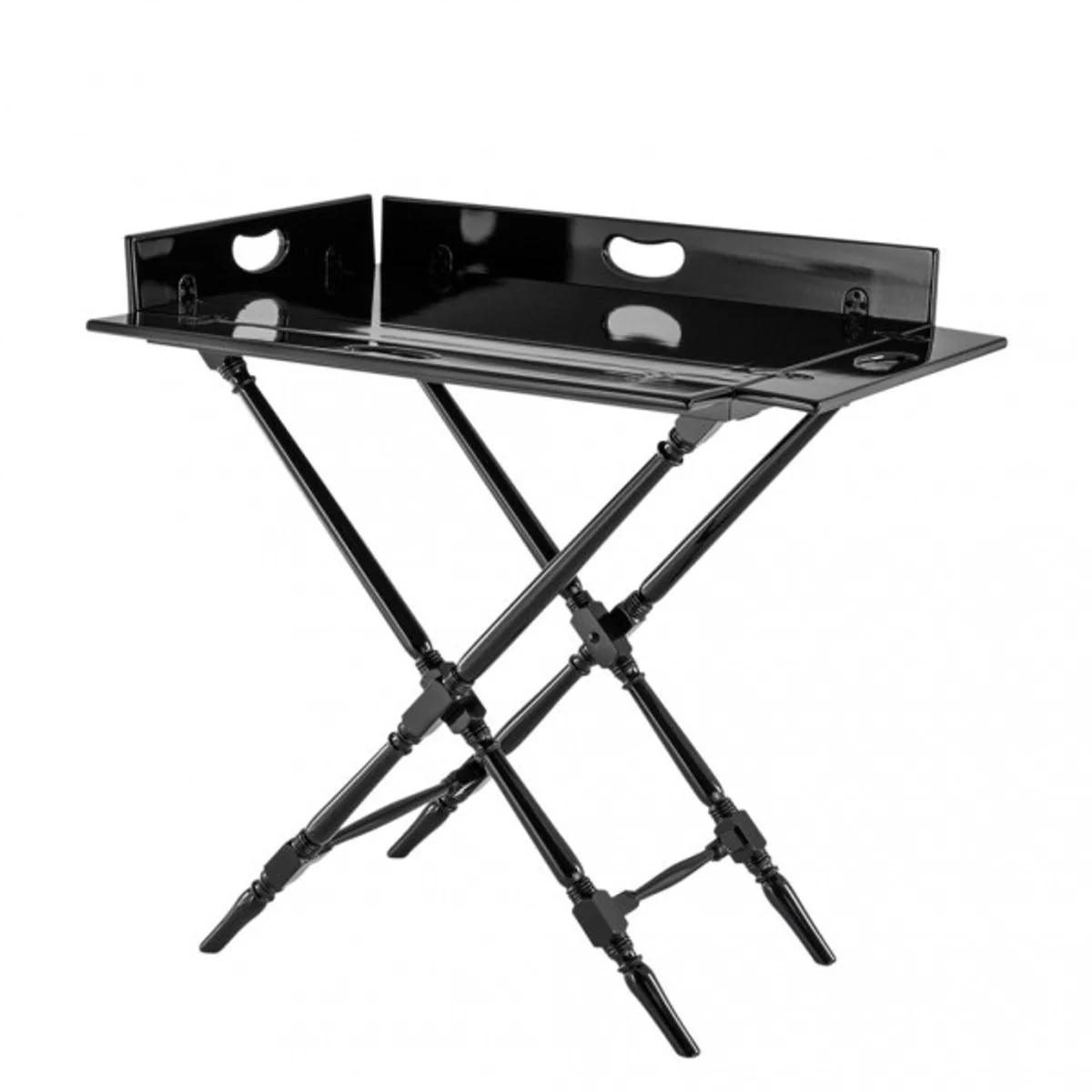 Casa Padrino luxury bar table black with detachable foldable tray black high gloss - neoclassical - hotel restaurant furniture