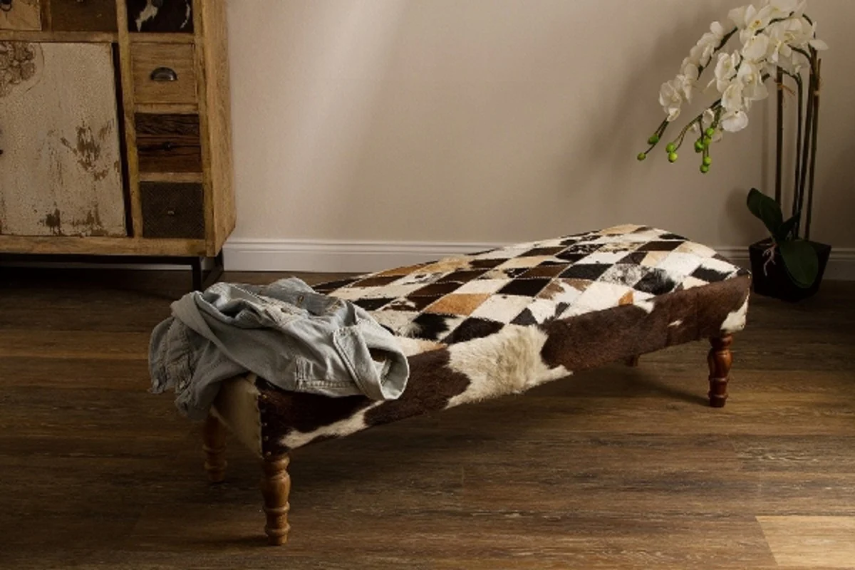 Casa Padrino banco de salón de lujo multicolor 125 x 37 x H. 40 cm - Muebles de Salón de Lujo