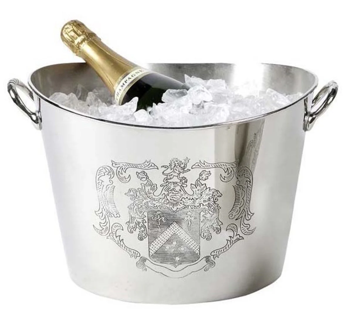 Massive Luxury Table Wine Cooler Coat of Arms plated H 22cm W 37.5 cm from the house Casa Padrino