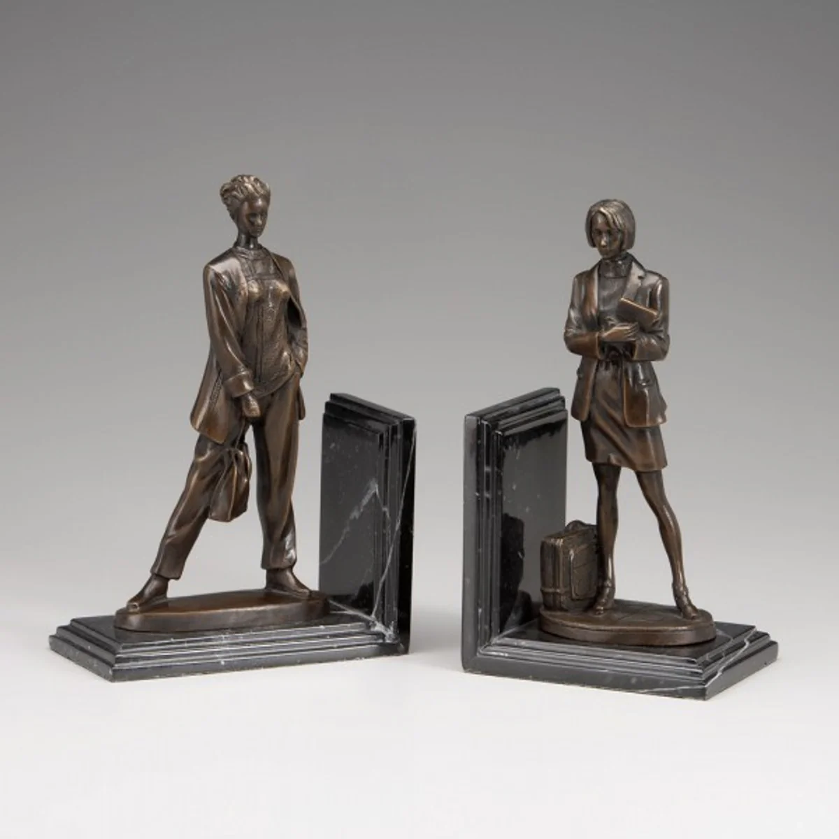 Casa Padrino Luxury Ladies bookends bronze on marble base - Bookend - Book End