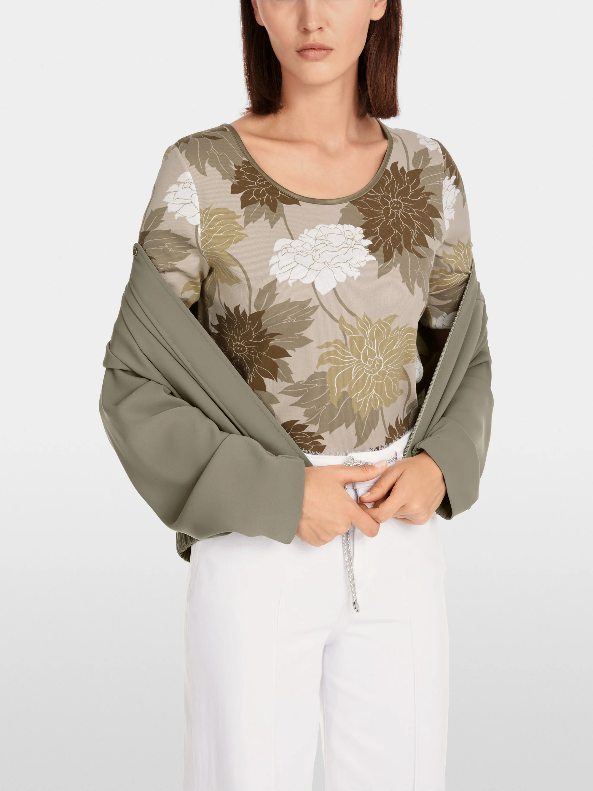 Marc-Cain Floral ribbed T-shirt