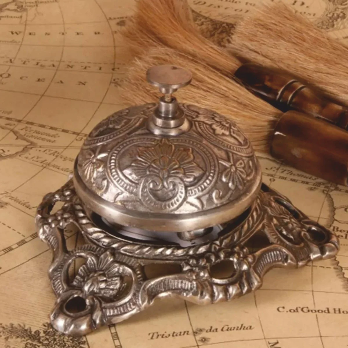 Casa Padrino Campana de Mesa Barroco Plata 13 cm - Accesorios para Hoteles y Restaurantes