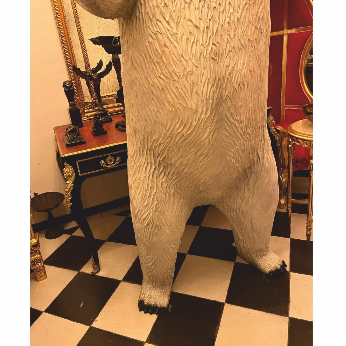 Casa Padrino escultura decorativa XXL oso blanco / negro A. 240 cm - Figura de jard¨ªn