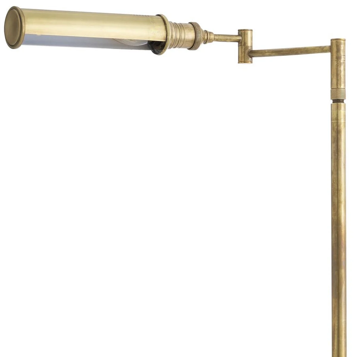 Casa Padrino lámpara de pie de lujo latón vintage 18 x A. 102-136 cm - Lámpara de pie de altura regulable con brazo giratorio - Colección de Lujo