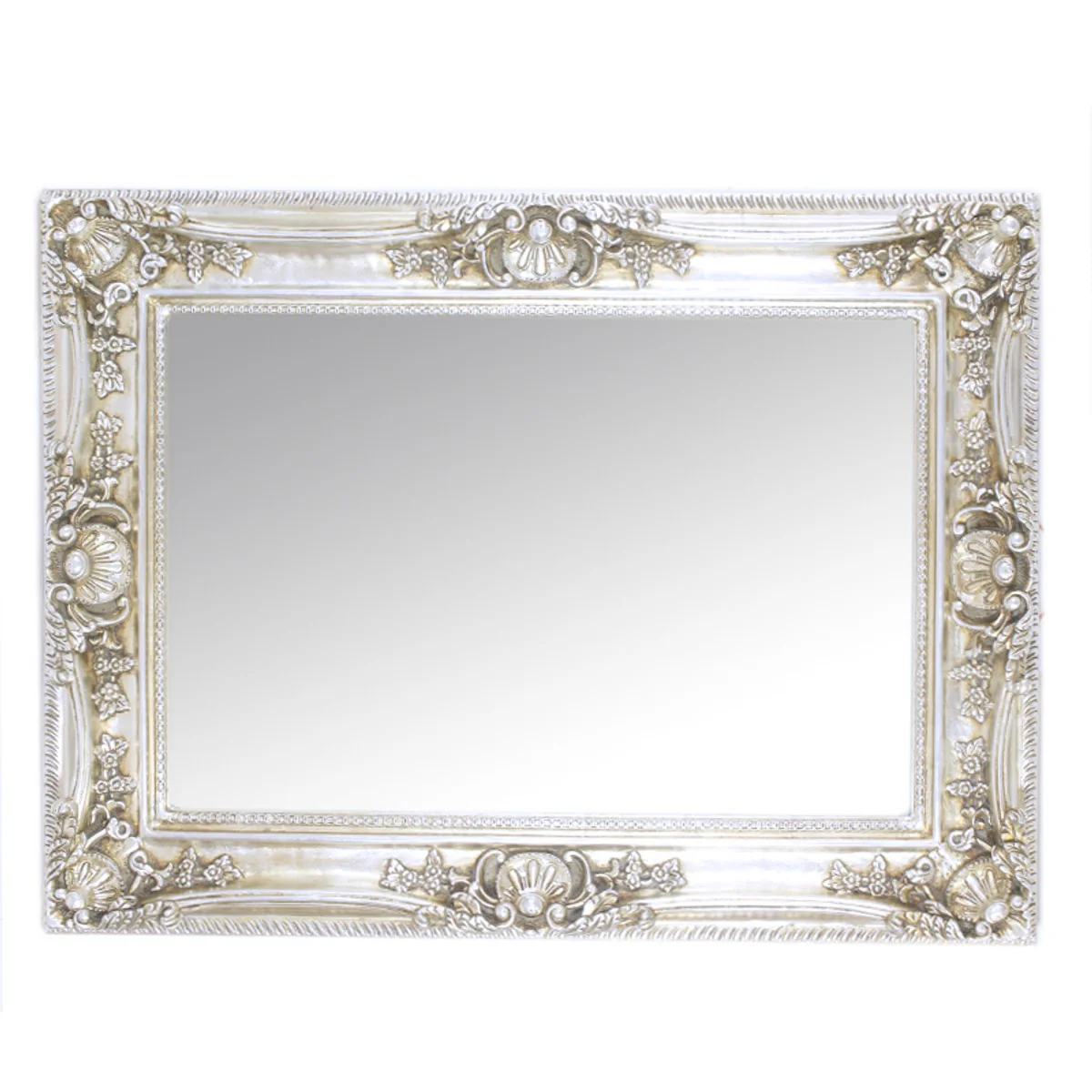 Casa Padrino Baroque wall mirror silver with patina Height 130 cm, width 96 cm - precious & sumptuous