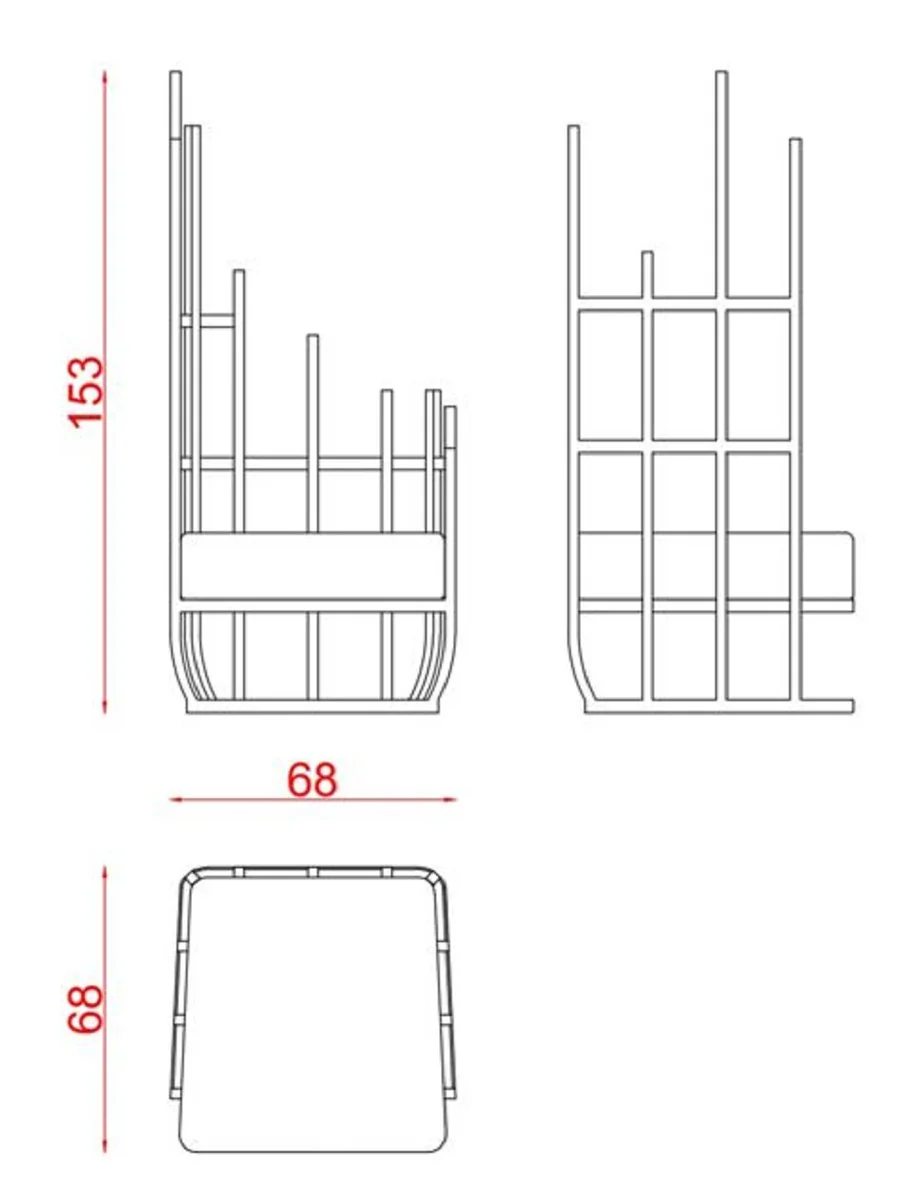 Casa Padrino sill¨®n de dise?o de lujo lado izquierdo con cojines blanco / gris / oro 68 x 68 x A. 153 cm - Muebles de sal¨®n - Muebles de hotel - Muebles de lujo