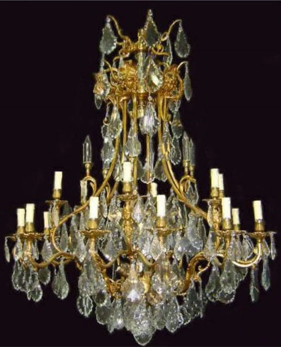 Casa Padrino araña de luces barroco de lujo de cristal oro - Magnífica lámpara de araña de estilo barroco - Lámpara de araña de salón - Luces de cristal barroco - Muebles barrocos