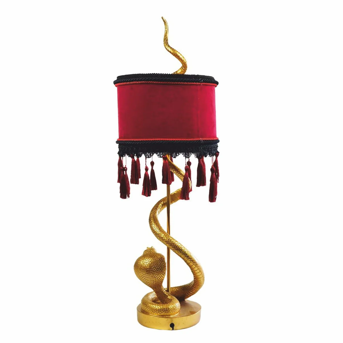 Casa Padrino l¨¢mpara de mesa de lujo serpiente oro / rojo burdeos / negro A. 80 cm - Luces de lujo