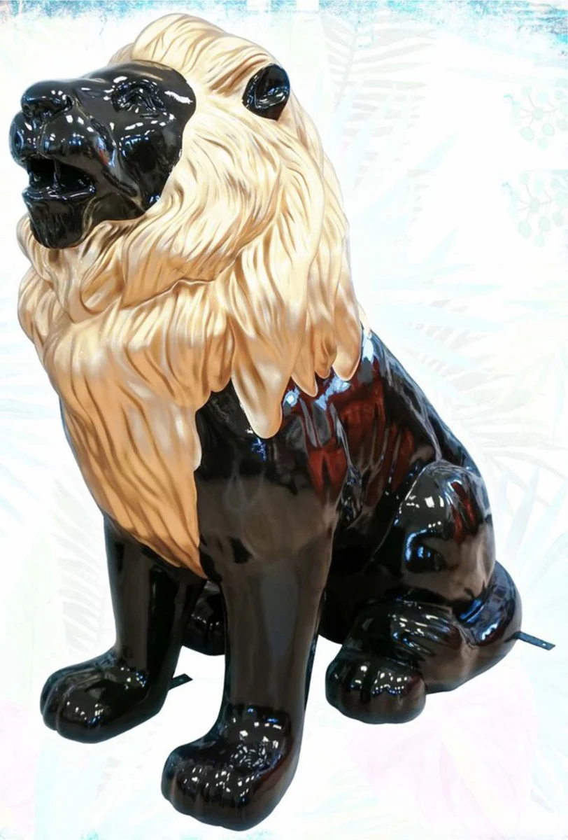Casa Padrino escultura decorativa XXL le¨®n negro / oro A. 143 cm