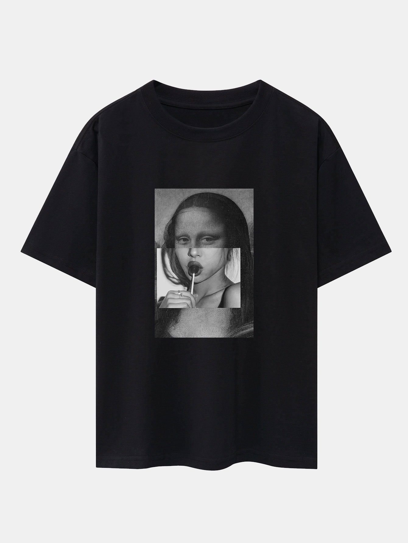 Mona Lisa & Candy Girl Print Oversize T-Shirt
