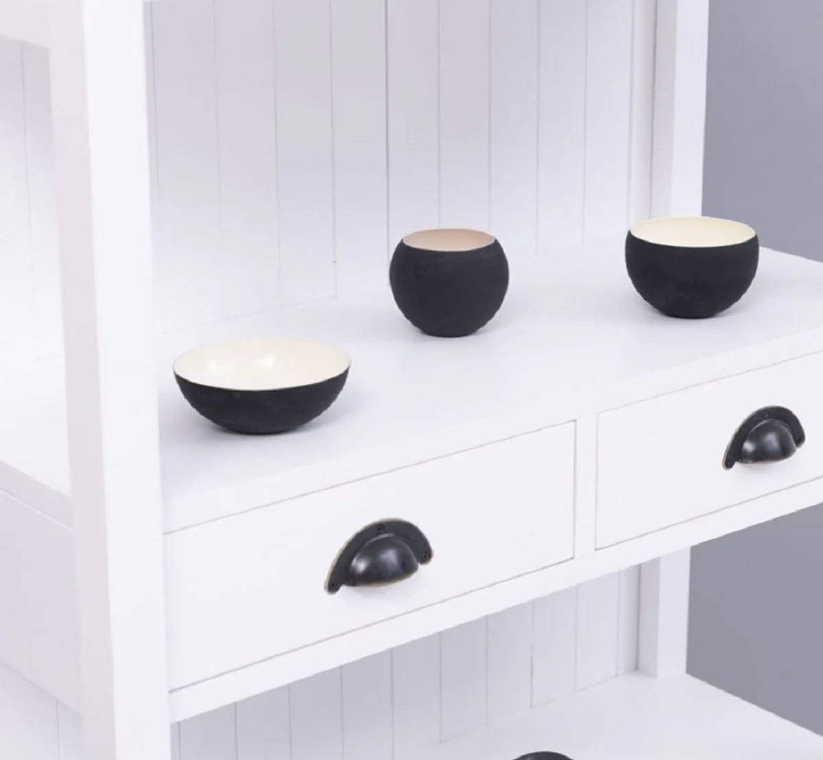 Casa Padrino armario de estilo campestre blanco 91 x 39 x A. 197 cm - Armario de comedor de estilo campestre - Muebles de madera maciza - Muebles de estilo campestre