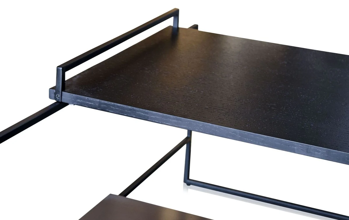 Casa Padrino mesa de centro de lujo negro 100 x 100 x H 39,5 cm - Mesa de Centro de Diseño