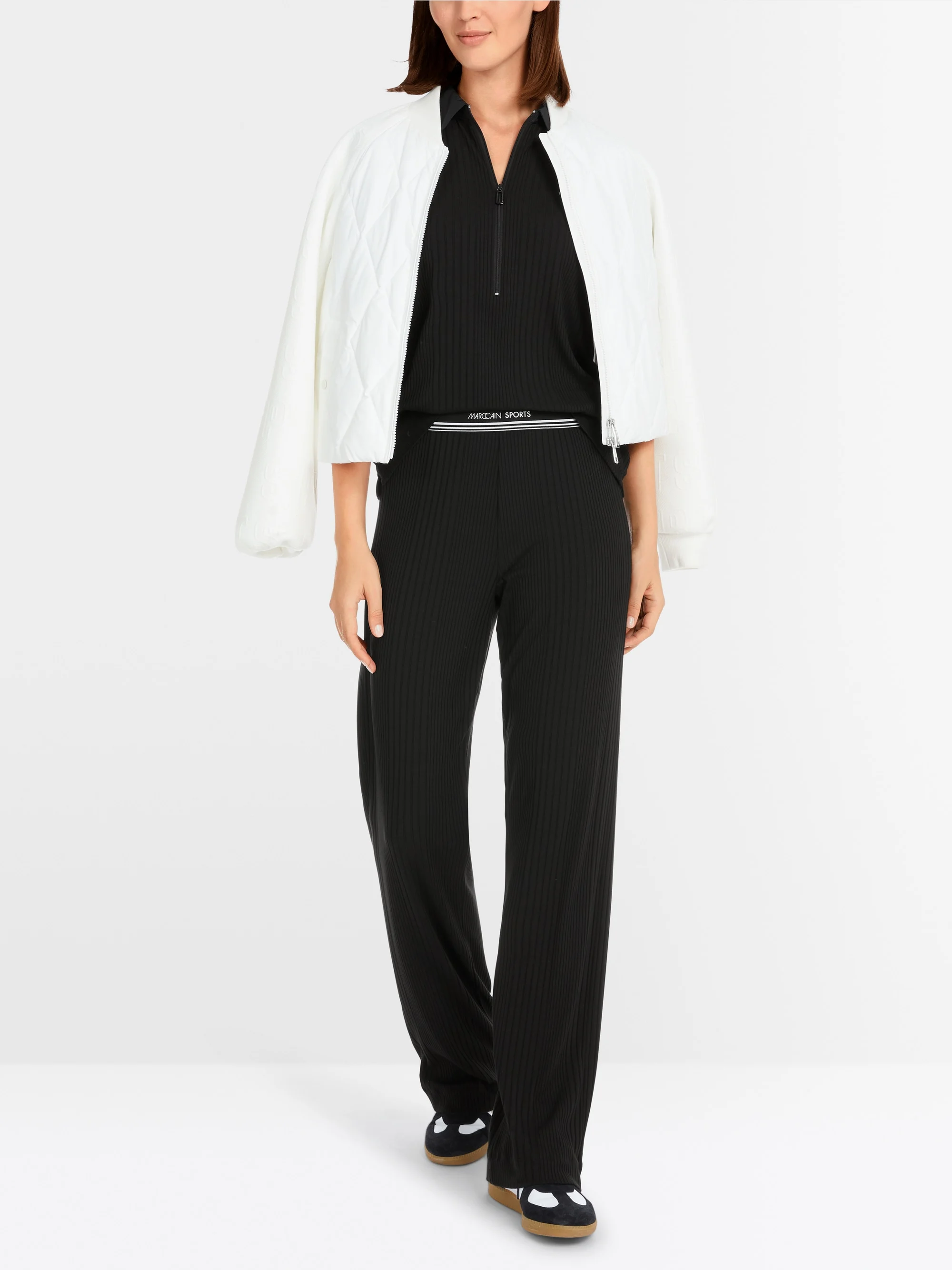 Marc-Cain Plain polo shirt in viscose stretch