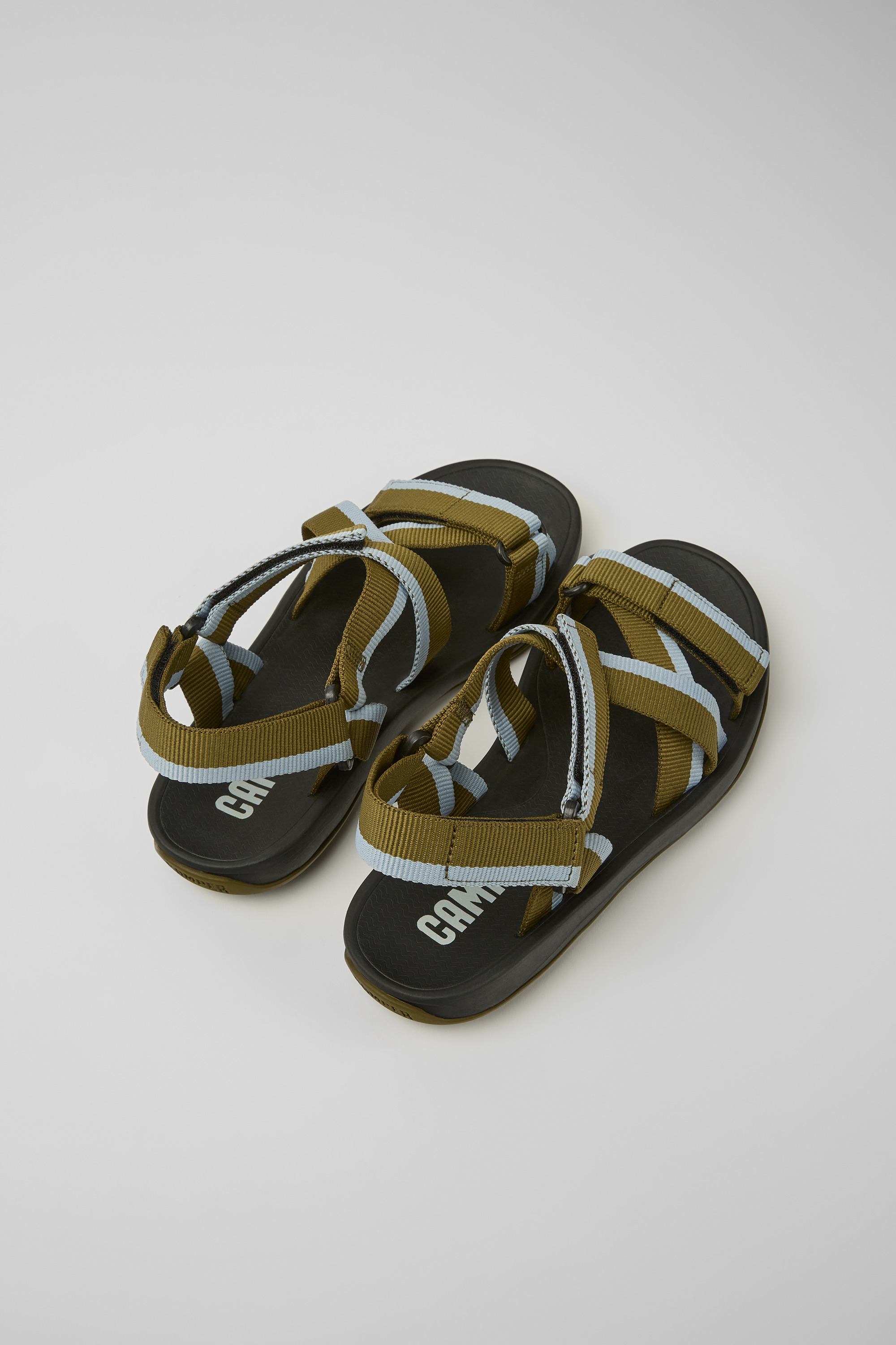 Match - Green and blue recycled PET sandals for men