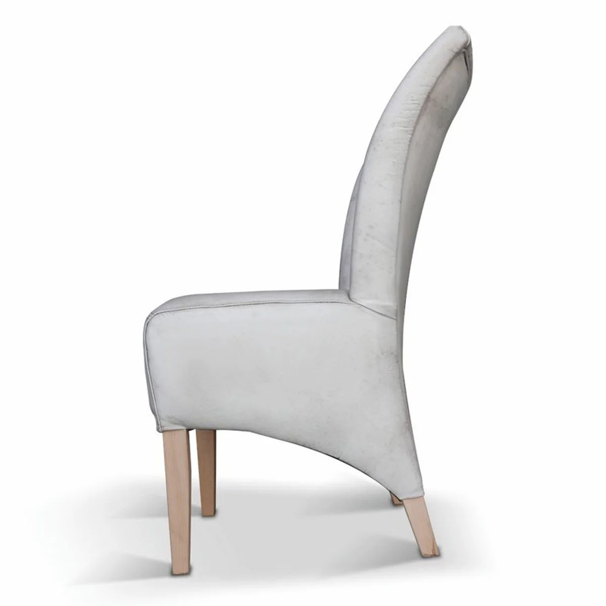 Casa Padrino silla de comedor de lujo de cuero gris vintage / natural Al. 93 cm