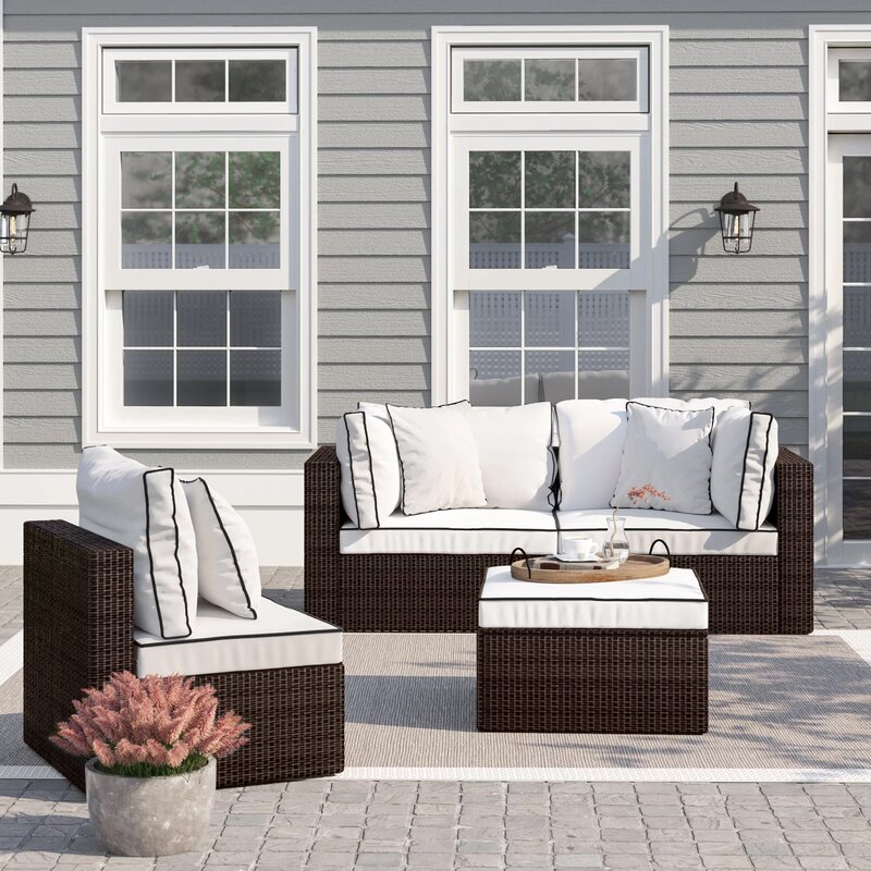 Burruss 83.5'' Wide Outdoor Reversible Patio Sectional with Cushions