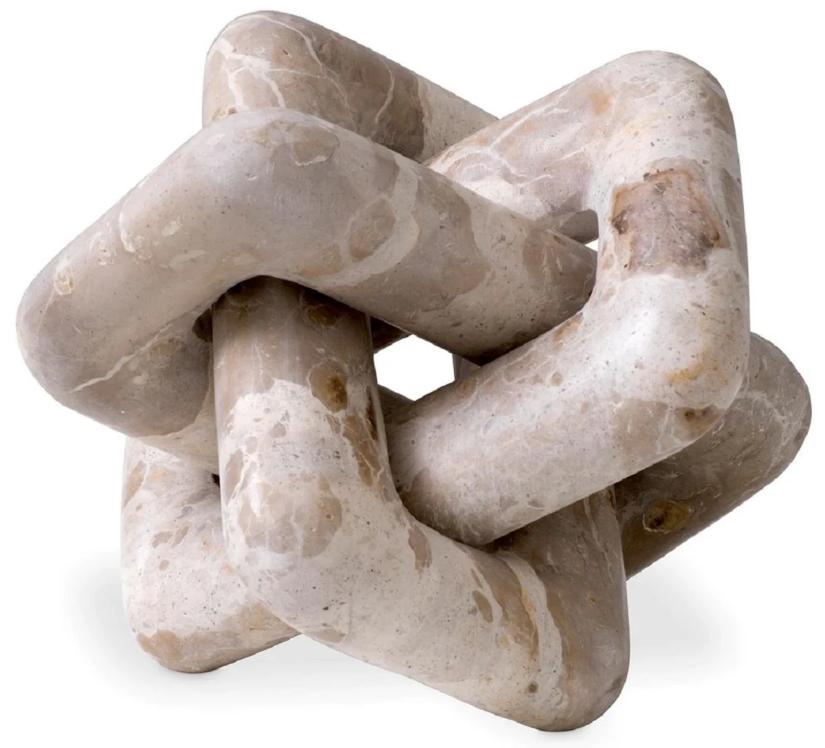 Casa Padrino objeto decorativo de mármol de lujo marrón 22 x 21,5 x A. 13 cm - Decoración de sala de estar - Decoración de escritorio - Decoración de mármol - Colección de lujo