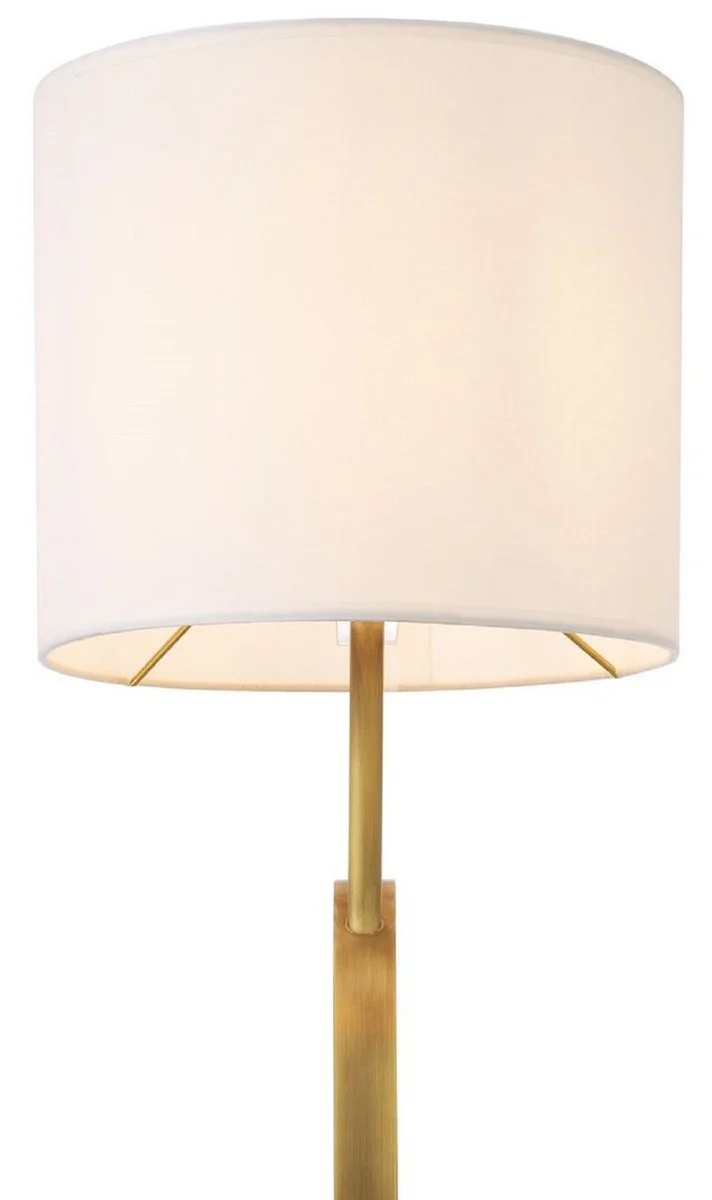 Casa Padrino lámpara de pie de metal de lujo con base de mármol latón antiguo / blanco Ø 49 x A. 157 cm - Calidad de Lujo