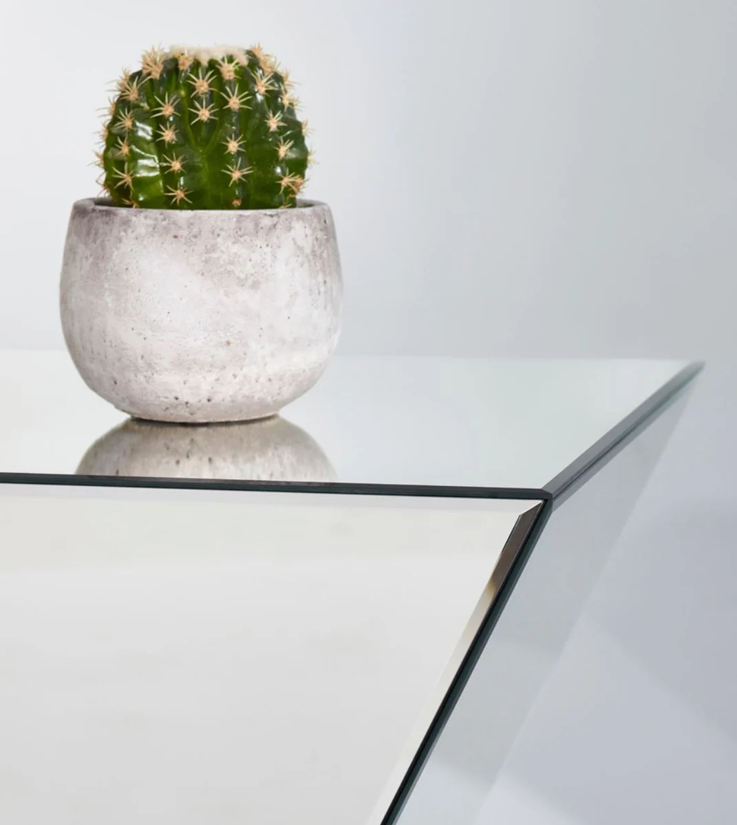 Casa Padrino mesa auxiliar de vidrio espejo de dise?o 52 x 38 x H. 60 cm - Muebles de Sala de Lujo