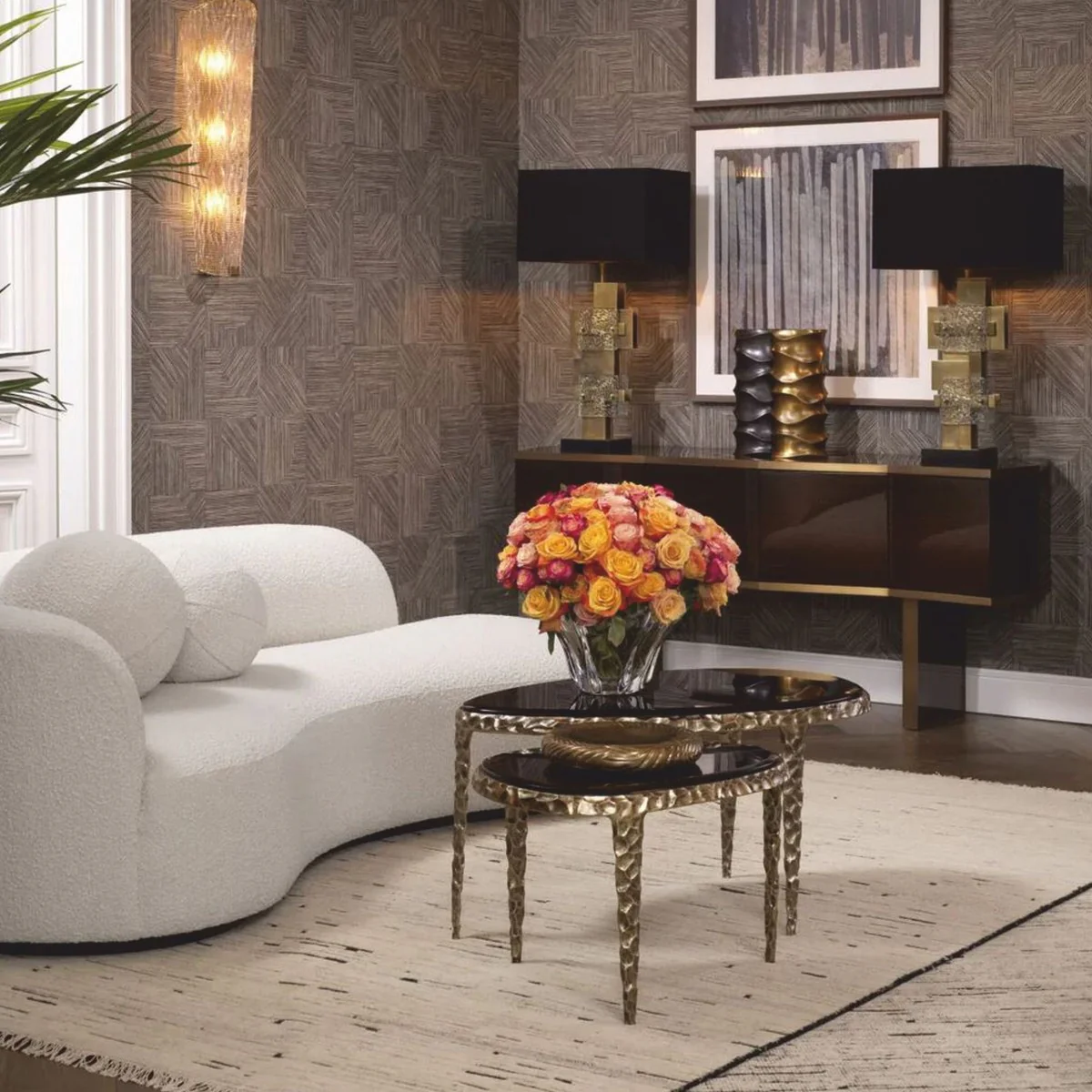 Casa Padrino Aparador de Lujo Marr¨®n / Lat¨®n 180,5 cm - Muebles de Hotel de Lujo